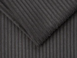 Vente-unique Sofá*Sofá-cama 160 cm veludo canelado antracite assento memória de forma ripas largas 14 cm LORETO Cinza antracite