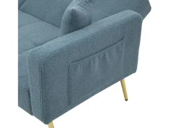 Outlet Sofá-cama 2 lugares - ângulo ajustável - con almofadas e bolsos de armazenamento laterais - antigo Sofá