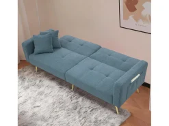 Outlet Sofá-cama 2 lugares - ângulo ajustável - con almofadas e bolsos de armazenamento laterais - antigo Sofá