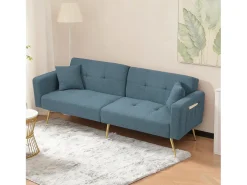 Outlet Sofá-cama 2 lugares - ângulo ajustável - con almofadas e bolsos de armazenamento laterais - antigo Sofá