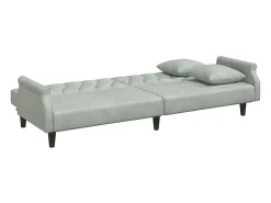 vidaxl Sofá*Sofá-cama 2 lugares c/ almofadas e apoio pés veludo cinza-claro Cinzento