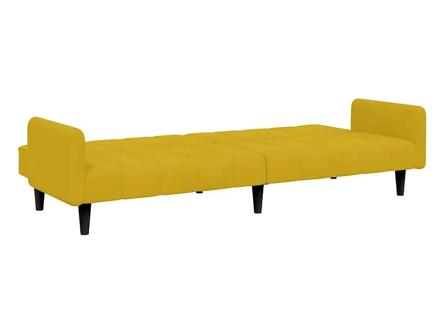 Sofá-cama 2 lugares c/ apoio de pés veludo Sofá