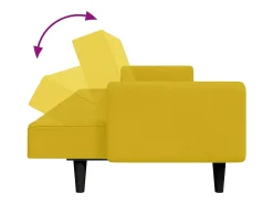 Sofá-cama 2 lugares c/ apoio de pés veludo Sofá
