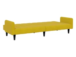 Sofá*Sofá-cama 2 lugares c/ apoio de pés veludo PT824774 Amarelo