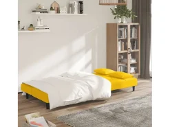 Sofá-cama 2 lugares com duas almofadas veludo PT390677^