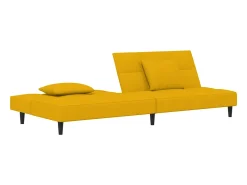 Sofá-cama 2 lugares com duas almofadas veludo PT390677^
