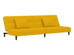 Sofá-cama 2 lugares com duas almofadas veludo PT390677^