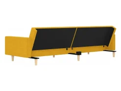 vidaxl Sofá*Sofá-cama 2 lugares com duas almofadas tecido Amarelo