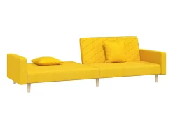 Sofá-cama 2 lugares com duas almofadas tecido PT904882^ Best