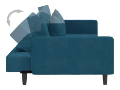 vidaxl Sofá*Sofá-cama 2 lugares com duas almofadas veludo Azul
