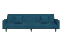 vidaxl Sofá*Sofá-cama 2 lugares com duas almofadas veludo Azul