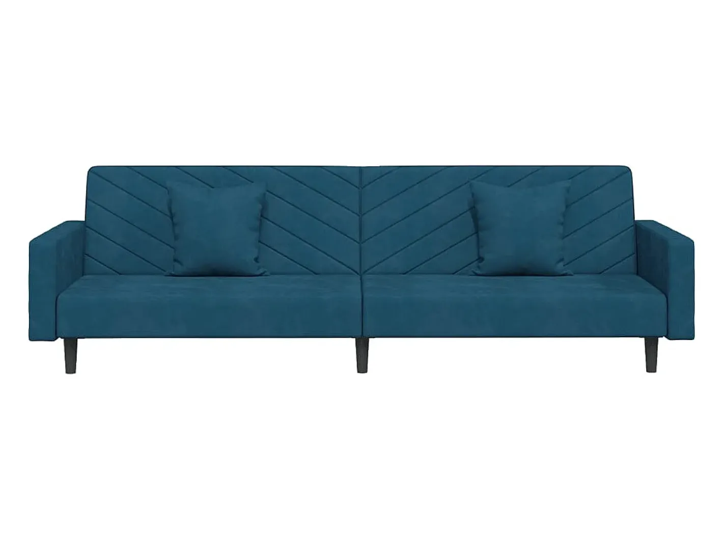 vidaxl Sofá*Sofá-cama 2 lugares com duas almofadas veludo Azul