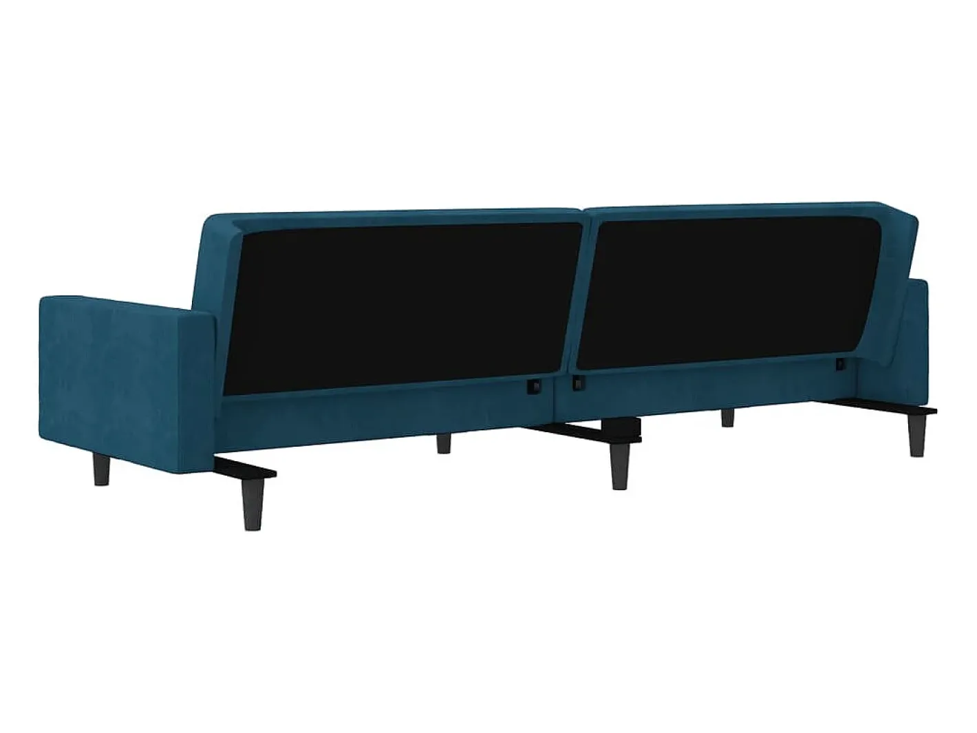 vidaxl Sofá*Sofá-cama 2 lugares com duas almofadas veludo Azul