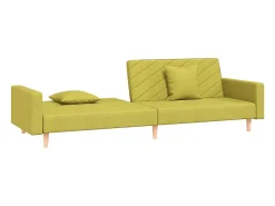 vidaxl Sofá*Sofá-cama 2 lugares com duas almofadas tecido Verde
