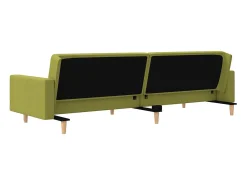 vidaxl Sofá*Sofá-cama 2 lugares com duas almofadas tecido Verde