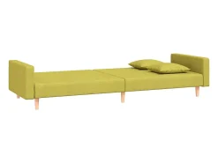 vidaxl Sofá*Sofá-cama 2 lugares com duas almofadas tecido Verde