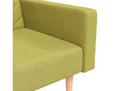 vidaxl Sofá*Sofá-cama 2 lugares com duas almofadas tecido Verde