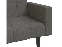 vidaxl Sofá*Sofá-cama 2 lugares com duas almofadas tecido -escuro Cinzento