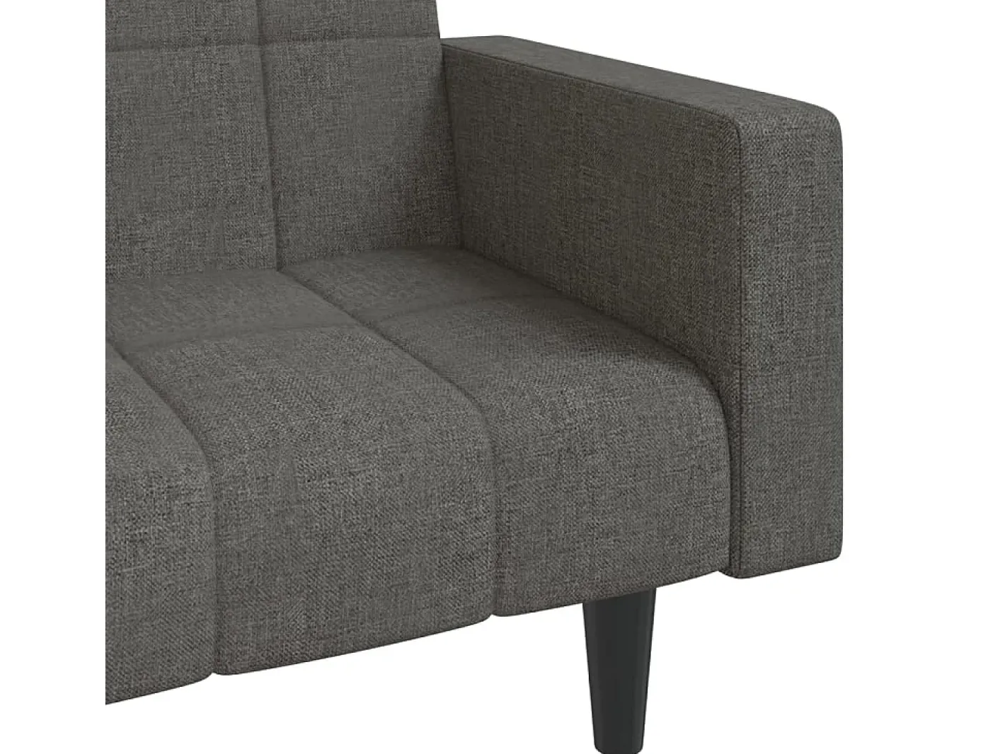 vidaxl Sofá*Sofá-cama 2 lugares com duas almofadas tecido -escuro Cinzento