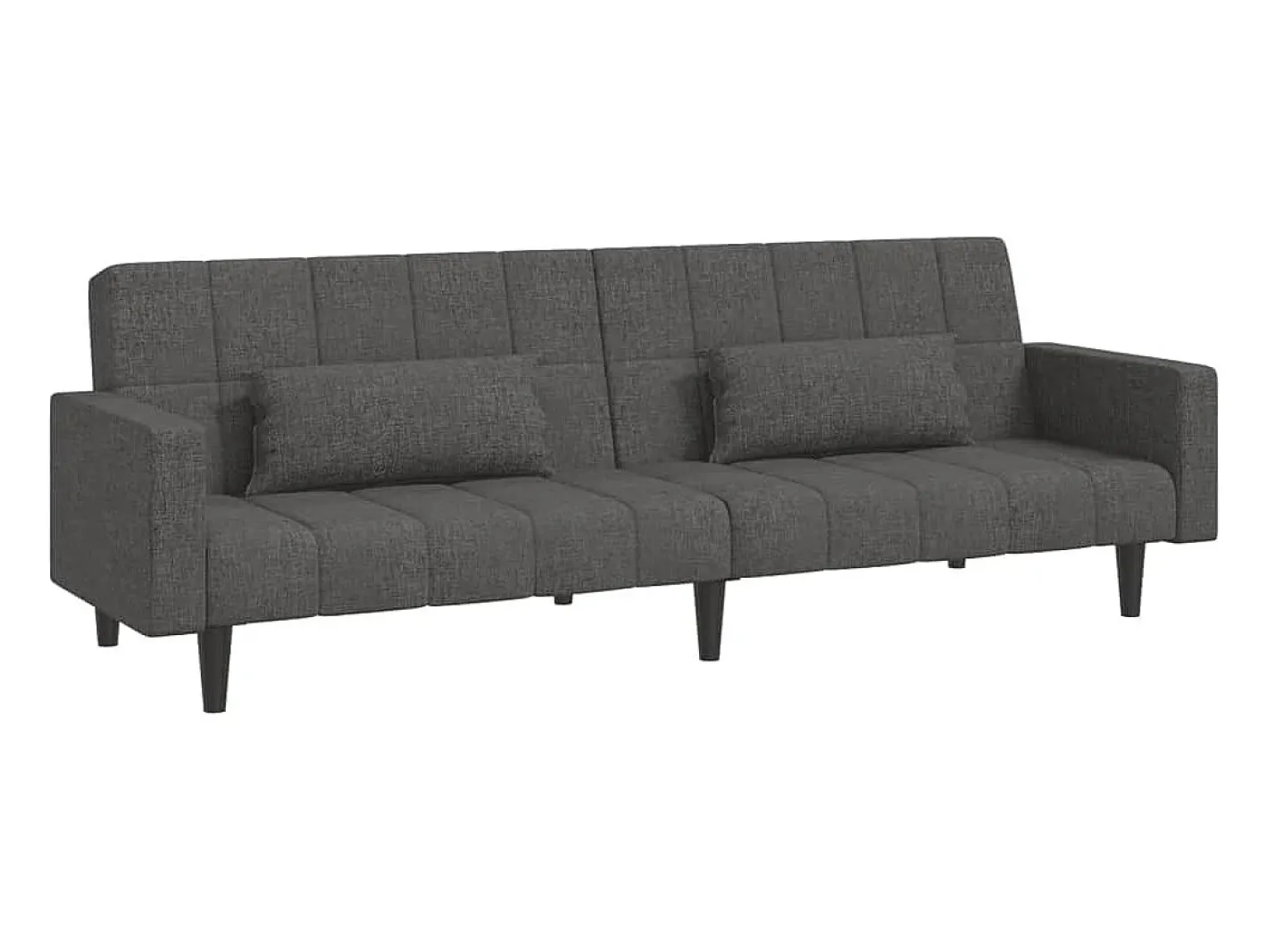 vidaxl Sofá*Sofá-cama 2 lugares com duas almofadas tecido -escuro Cinzento