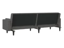 vidaxl Sofá*Sofá-cama 2 lugares com duas almofadas tecido -escuro Cinzento