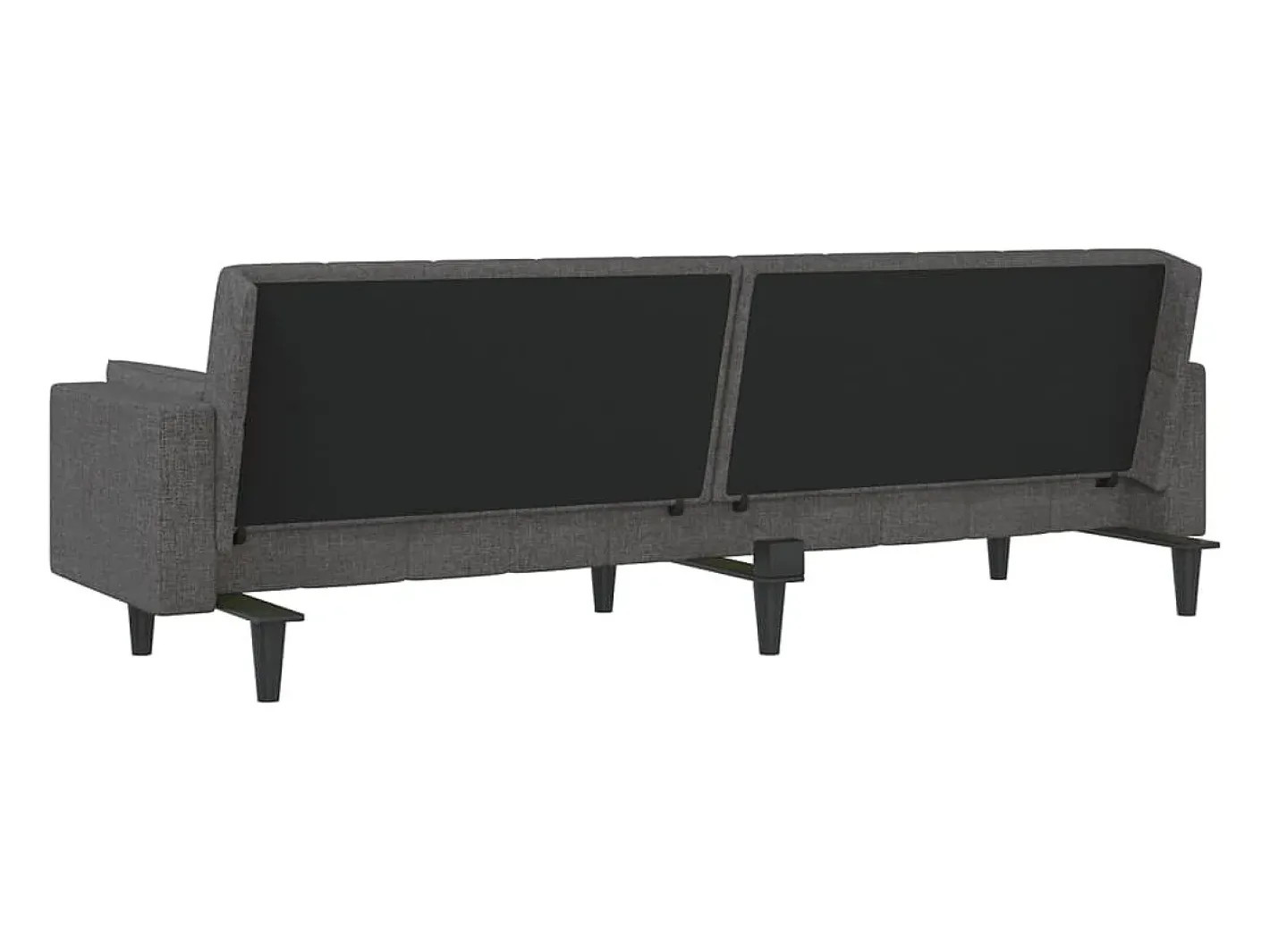vidaxl Sofá*Sofá-cama 2 lugares com duas almofadas tecido -escuro Cinzento