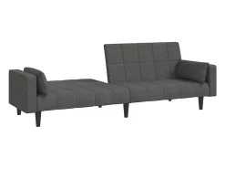 vidaxl Sofá*Sofá-cama 2 lugares com duas almofadas tecido -escuro Cinzento