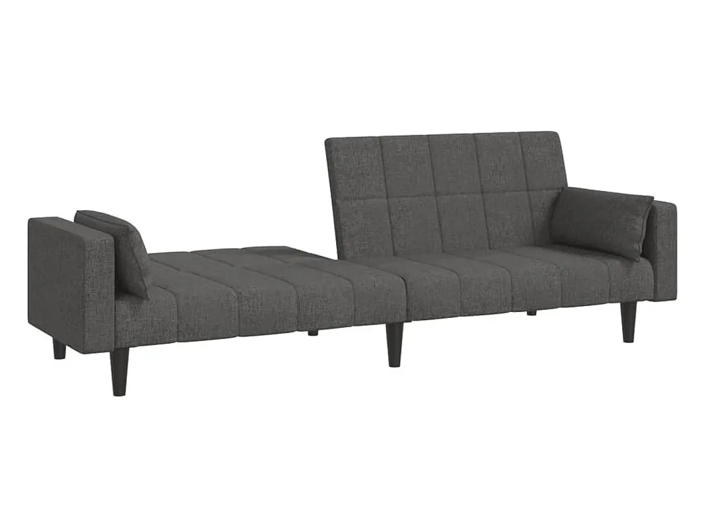 vidaxl Sofá*Sofá-cama 2 lugares com duas almofadas tecido -escuro Cinzento