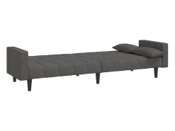 vidaxl Sofá*Sofá-cama 2 lugares com duas almofadas tecido -escuro Cinzento