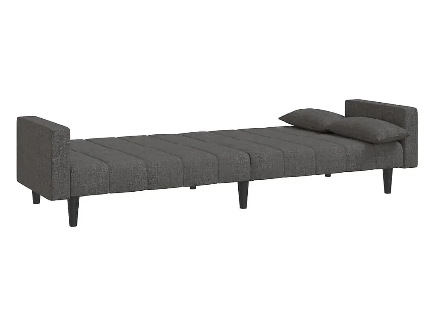 vidaxl Sofá*Sofá-cama 2 lugares com duas almofadas tecido -escuro Cinzento