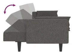 vidaxl Sofá*Sofá-cama 2 lugares com duas almofadas tecido -escuro Cinzento