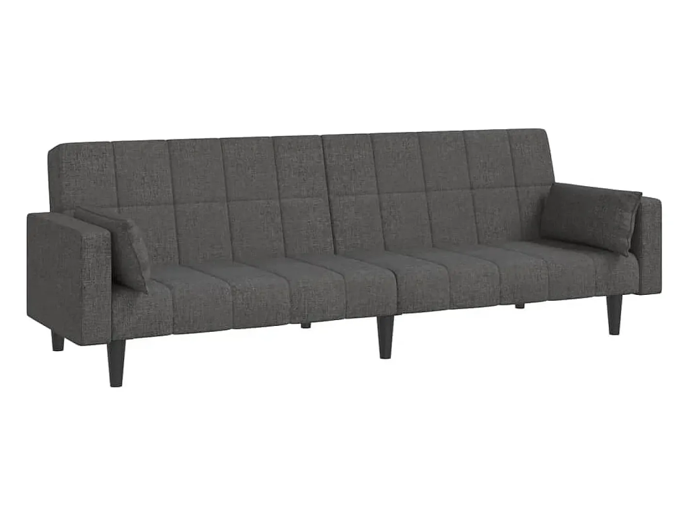 vidaxl Sofá*Sofá-cama 2 lugares com duas almofadas tecido -escuro Cinzento