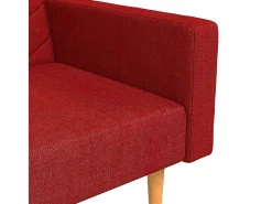 vidaxl Sofá*Sofá-cama 2 lugares com duas almofadas tecido tinto Vermelho