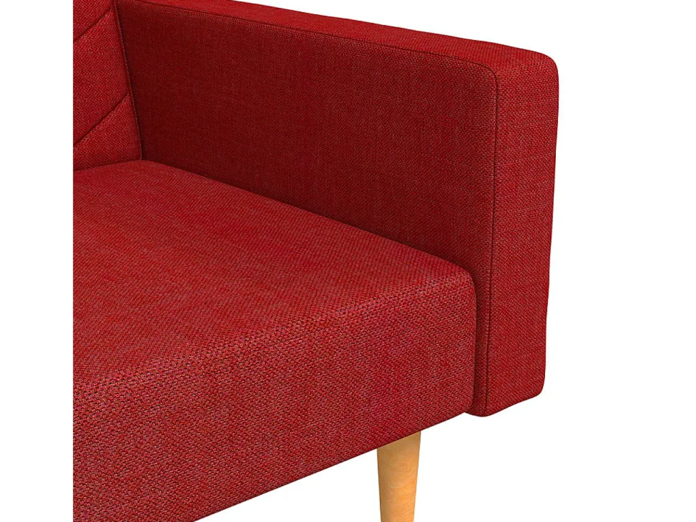vidaxl Sofá*Sofá-cama 2 lugares com duas almofadas tecido tinto Vermelho