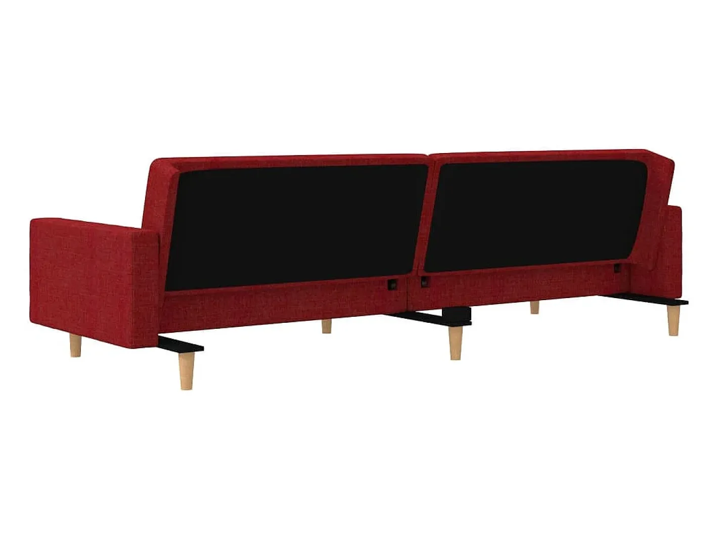 vidaxl Sofá*Sofá-cama 2 lugares com duas almofadas tecido tinto Vermelho