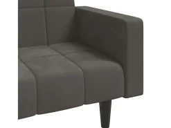 vidaxl Sofá*Sofá-cama 2 lugares com duas almofadas veludo -escuro Cinzento