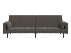 vidaxl Sofá*Sofá-cama 2 lugares com duas almofadas veludo -escuro Cinzento