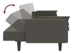 vidaxl Sofá*Sofá-cama 2 lugares com duas almofadas veludo -escuro Cinzento