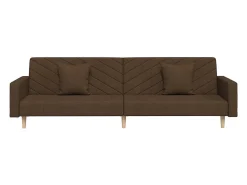 vidaxl Sofá*Sofá-cama 2 lugares com duas almofadas tecido Castanho