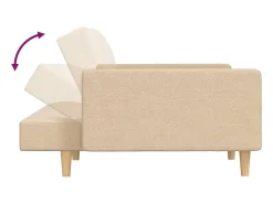 vidaxl Sofá*Sofá-cama 2 lugares com duas almofadas tecido cor Creme