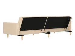 vidaxl Sofá*Sofá-cama 2 lugares com duas almofadas tecido cor Creme