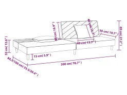 Sofá-cama 2 lugares com duas almofadas tecido^vidaxl Outlet
