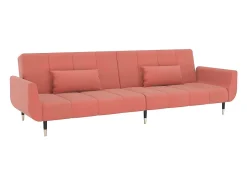 vidaxl Sofá*Sofá-cama 2 lugares com duas almofadas veludo Rosa