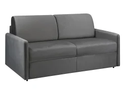 Vente-unique Sofá*Sofá-cama abertura rápida 3 lug. colchão de 14cm veludo cinza CALIFE Cinza antracite