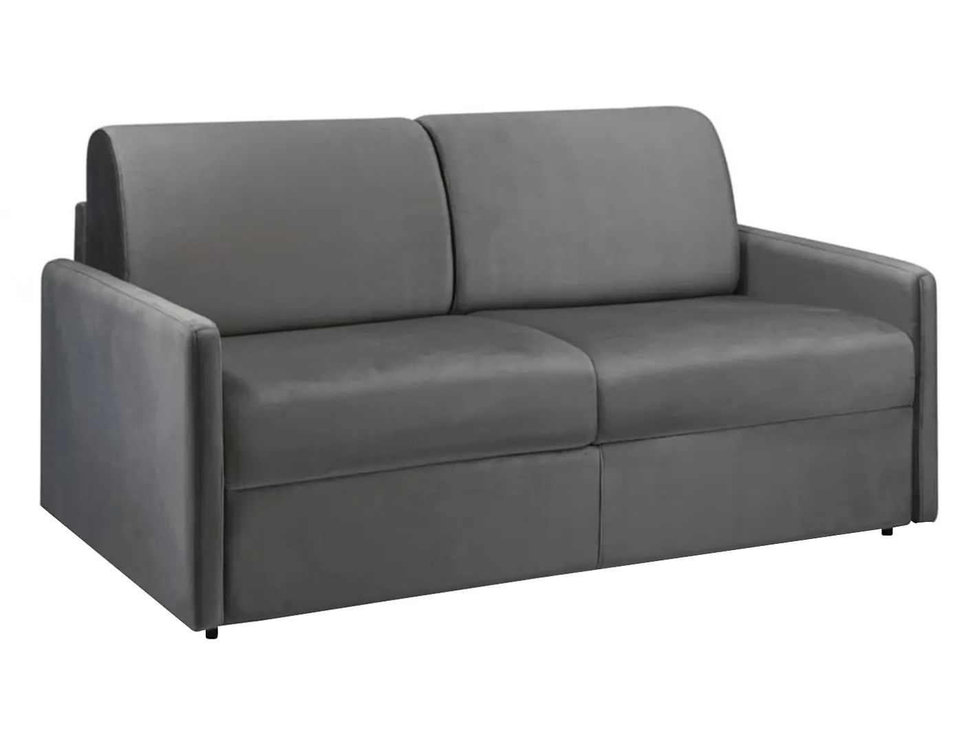 Vente-unique Sofá*Sofá-cama abertura rápida 3 lug. colchão de 14cm veludo cinza CALIFE Cinza antracite