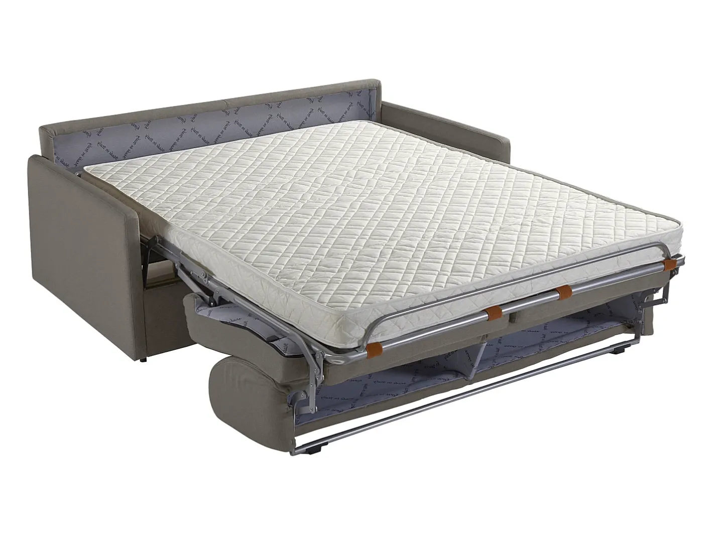 Vente-unique Sofá*Sofá-cama abertura rápida 3 lug. colchão de 14cm veludo cinza CALIFE Cinza antracite