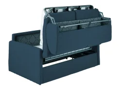 Vente-unique Sofá*Sofá-cama abertura rápida 2 lug. colchão de 18cm veludo azul CALIFE Azul escuro