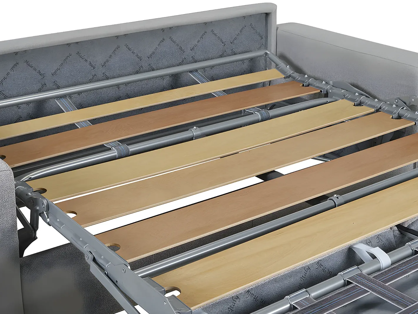 Vente-unique Sofá*Sofá-cama abertura rápida 3 lugares colchão de 14 cm veludo CALITO Bege