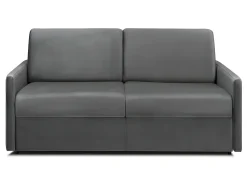 Vente-unique Sofá*Sofá-cama abertura rápida 3 lug. colchão de 22cm veludo cinzento CALIFE Cinza antracite