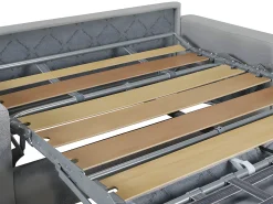 Vente-unique Sofá*Sofá-cama abertura rápida 4 lugares colchão de 18 cm veludo CALITO Bege